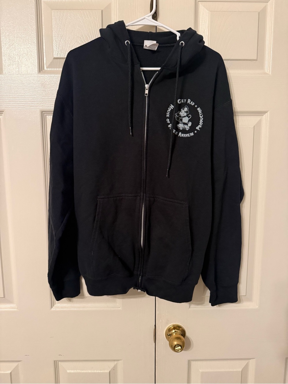 House of blues black Zip-Up Hoodie with Chest Graphic